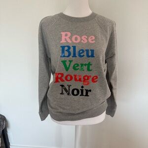 J Crew Small Graphic Text Gray Sweatshirt